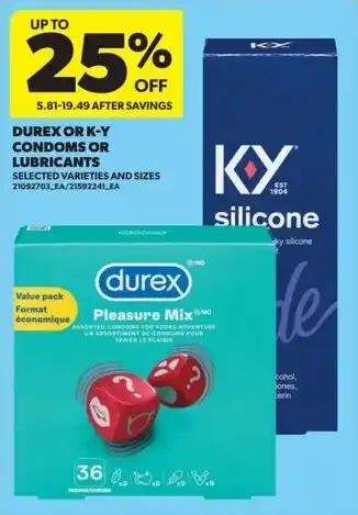 Real Canadian Superstore Durex or k y condoms or lubricants offer