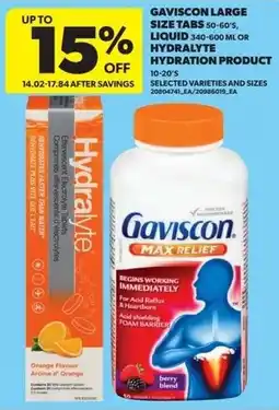 Real Canadian Superstore Gaviscon large size tabs liquid or hydralyte hydration product offer