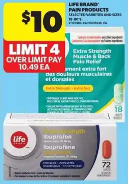 Real Canadian Superstore Life brand pain products offer