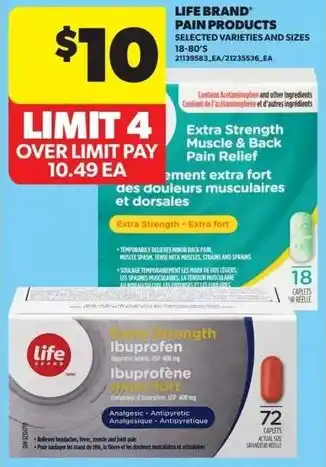 Real Canadian Superstore Life brand pain products offer