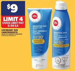 Real Canadian Superstore Life brand sun care products offer