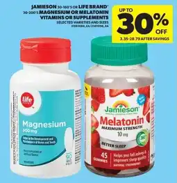 Real Canadian Superstore Jamieson or life brand magnesium or melatonin vitamins or supplements offer