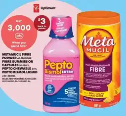 Real Canadian Superstore Metamucil fibre powder fibre gummies or capsules pepto chewable pepto bismol liquid offer