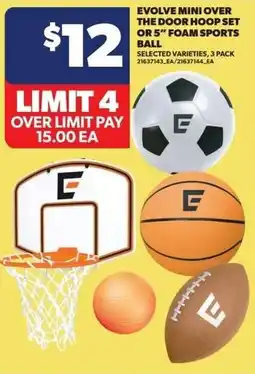 Real Canadian Superstore Evolve mini over the door hoop set or 5 foam sports ball offer