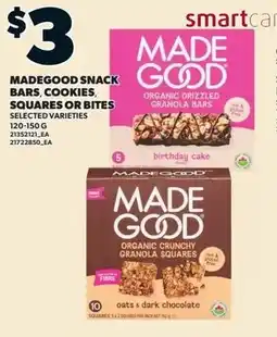 Loblaws Madegood snack bars, cookies squares or bites offer