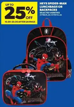 Real Canadian Superstore Heys spider man lunchbags or backpacks offer