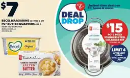 Loblaws Becel margarine or PC butter quarters offer