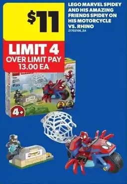 Real Canadian Superstore Lego marvel spidey and his amazing friends spidey on his motorcycle vs rhino offer