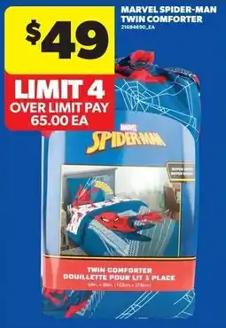 Real Canadian Superstore Marvel spider man twin comforter offer