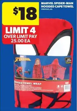 Real Canadian Superstore Marvel spider man hooded cape towel offer