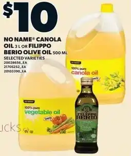 Loblaws No name canola oil or filippo berio olive oil offer
