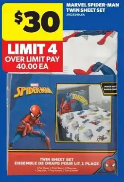 Real Canadian Superstore Marvel spider man twin sheet set offer