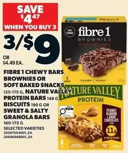 Loblaws Fibre 1 chewy bars brownies or soft baked snacks offer