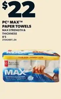 Loblaws PC max paper towels offer