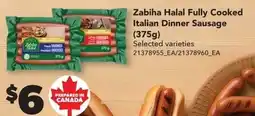 Real Canadian Superstore Zabiha Halal Fully Cooked Italian Dinner Sausage offer