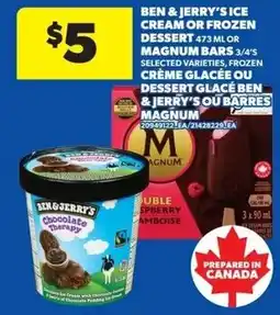 Real Canadian Superstore Ben & jerrys ice cream or frozen dessert or magnum bars offer