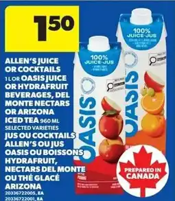 Real Canadian Superstore Allens juice or cocktails offer