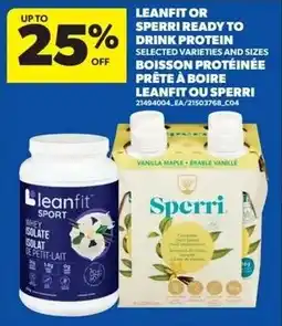 Real Canadian Superstore Leanfit or sperri ready to drink protein offer