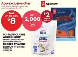 Loblaws Pc pacific large white shrimp offer