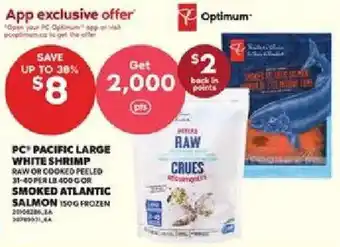 Loblaws Pc pacific large white shrimp offer