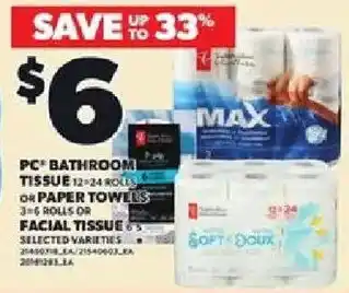 Loblaws Pc bathroom tissue offer