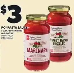 Loblaws Pc pasta sauce offer