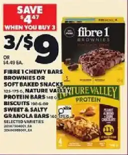 Loblaws Fibre 1 chewy bars brownies or soft baked snacks offer
