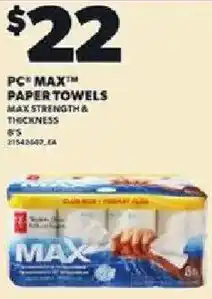 Loblaws Pc max paper towels offer