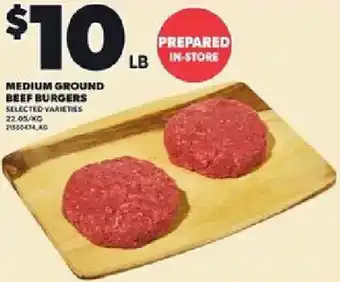 Loblaws Medium ground beef burgers offer