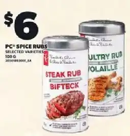 Loblaws Pc spice rubs offer