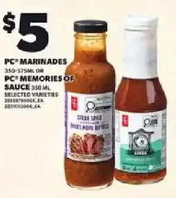Loblaws Pc marinades pc memories of sauce offer