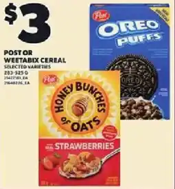 Loblaws Post or weetabix cereal offer