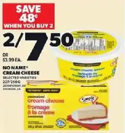 Loblaws No name cream cheese offer
