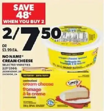 Loblaws No name cream cheese offer