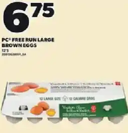 Loblaws Pc free run large brown eggs offer