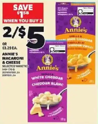 Loblaws Annie's macaroni & cheese offer