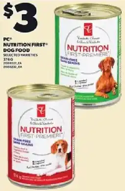 Loblaws Pc nutrition first dog food offer
