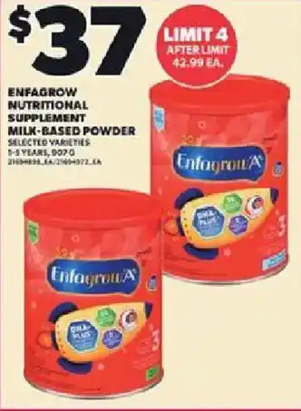 Loblaws Enfagrow nutritional supplement milk-based powder offer