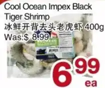 First Choice Supermarket Cool Ocean Impex Black Tiger Shrimp offer