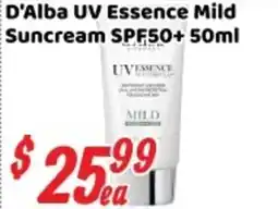Nations Fresh Foods D'Alba UV Essence Mild Suncream SPF50+ offer