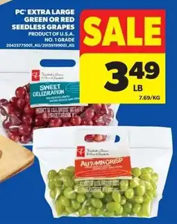 Dominion PC Extra Large Green or Red Seedless Grapes offer