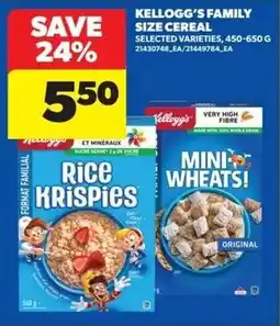 Dominion Kellogg's Family Size Cereal offer