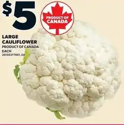 Loblaws Large cauliflower offer