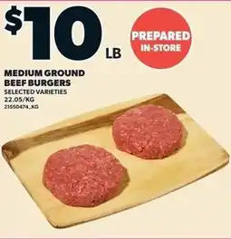 Loblaws Medium ground beef burgers offer