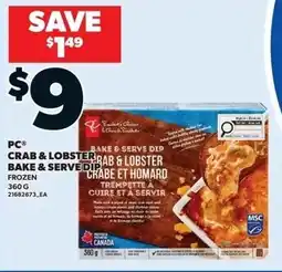 Loblaws PC crab & lobster bake & serve dip offer