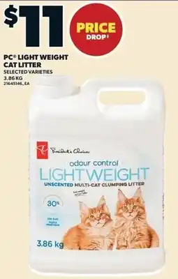 Loblaws PC light weight cat litter offer
