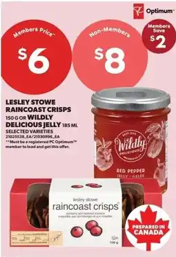 Dominion Lesley Stowe Raincoast Crisps, or Wildly Delicious Jelly offer