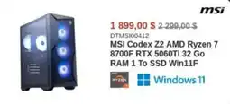 Canada Computers MSI Codex Z2 AMD Ryzen 7 8700F RTX 5060Ti 32 Go RAM 1 To SSD Win11F offer
