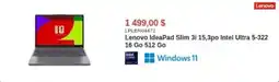 Canada Computers Lenovo IdeaPad Slim 3i 15,3po Intel Ultra 5-322.16 Go 512 Go offer
