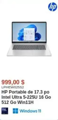 Canada Computers HP Portable de 17.3 po Intel Ultra 5-225U 16 Go 512 Go Win11H offer
